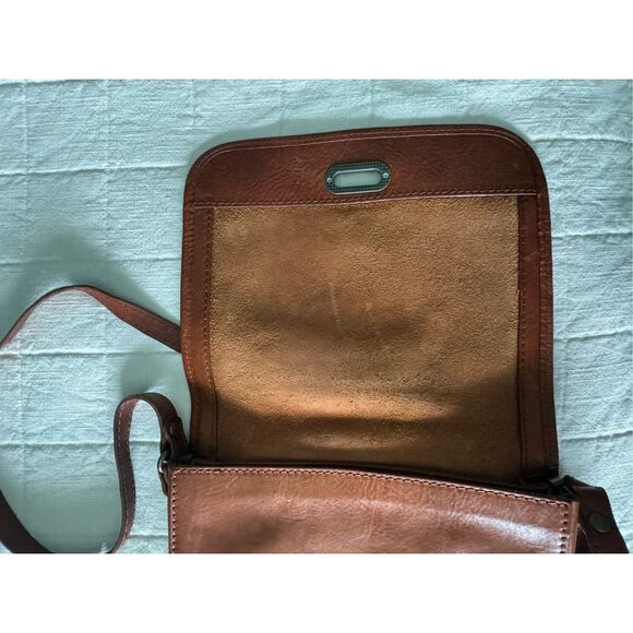 Vintage Leather Brown‎ Italian Italy Crossbody Bag Boho Western - Picture 8 of 10
